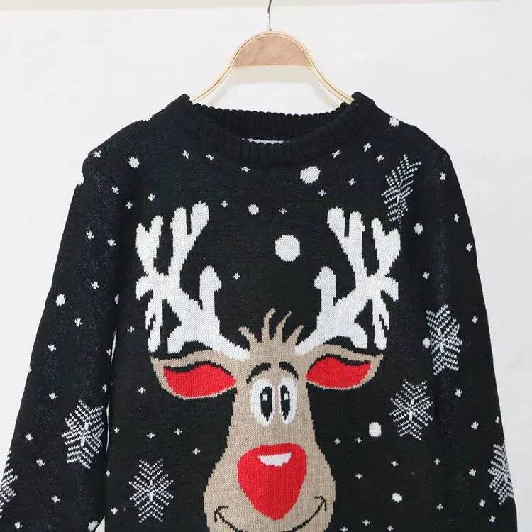 Christmas fawn deer jacquard Cashmere sweater - EX-STOCK Canada