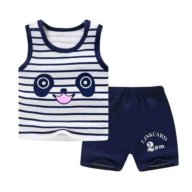 New Vest Suit Cotton Sleeveless Boy Summer Clothing Vest Two-piece Set for boys - EX-STOCK Canada