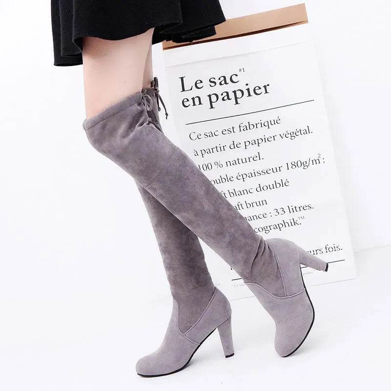 Black Knee High Boots For Women Shoes High Heel Long Boots - EX-STOCK Canada