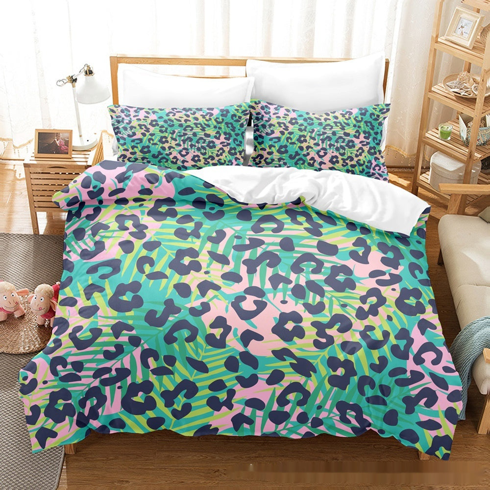 Printed Home Textile Animal Fur Grain Duvet Cover Pillowcase Three-piece Set EX-STOCK Canada