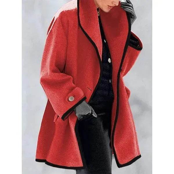 Winter Plain Hooded Cashmere coat for women - EX-STOCK Canada