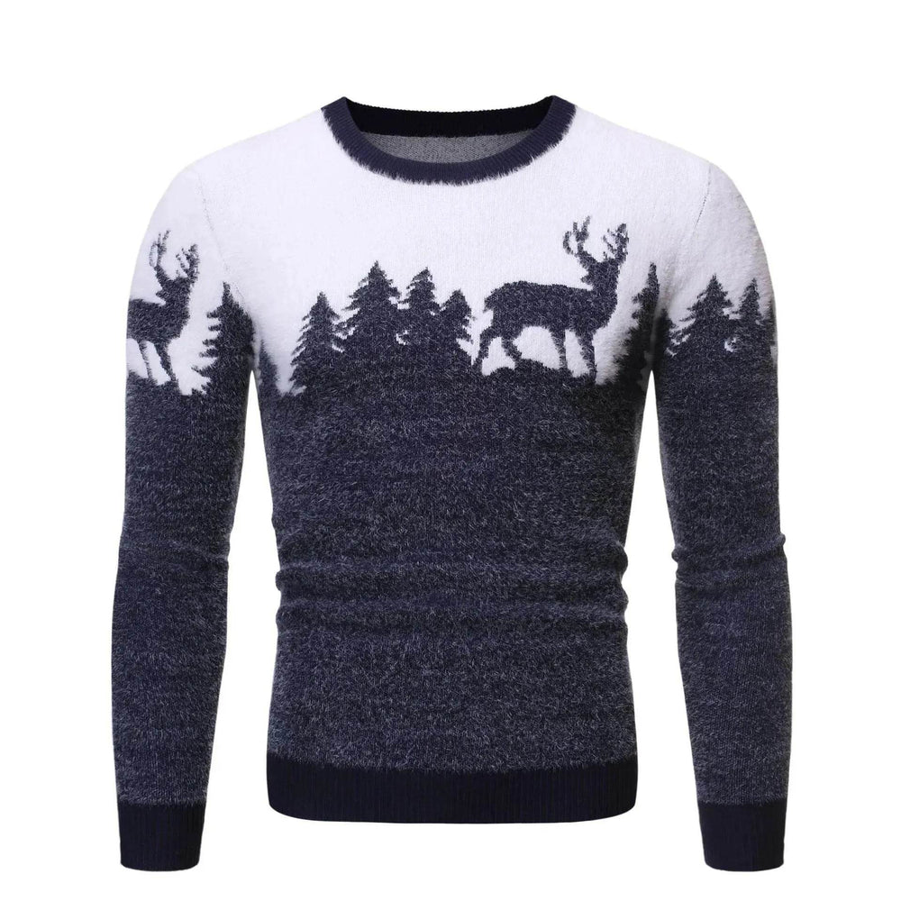 Christmas deer Knit Cashmere sweater for men - EX-STOCK Canada