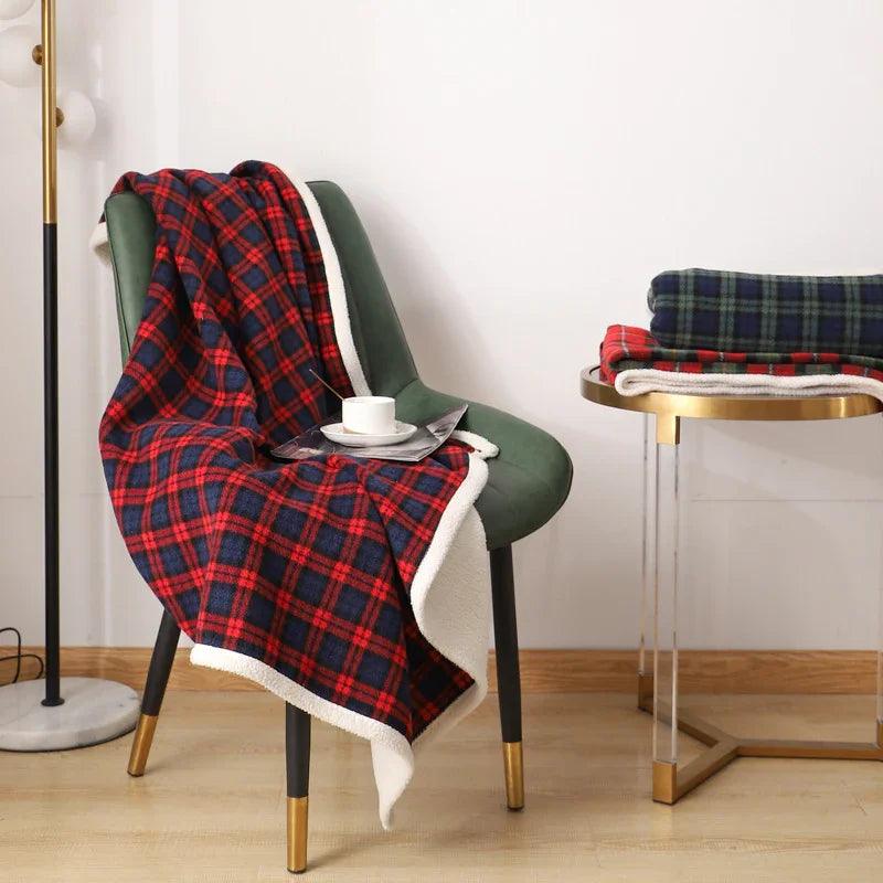 Blanket Lambswool Plaid Plain Cover Blanket Nap Blanket Nap Blanket EX-STOCK Canada