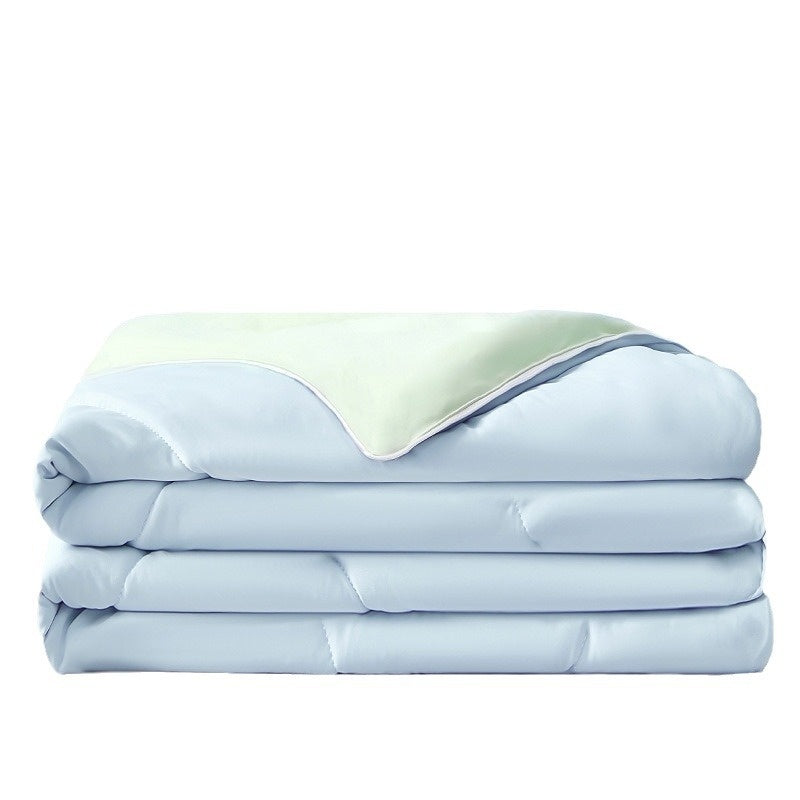 Pure Color Cool Silk Summer Blanket Airable Cover Single Double Summer Ice Cream Ice Silk Summer Quilt Machine Washable Thin Duvet EX-STOCK Canada