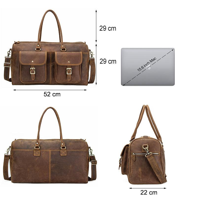 Retro Crazy Horse Rindsleder Reisetasche mit großem Fassungsvermögen | EX-STOCK Canada
