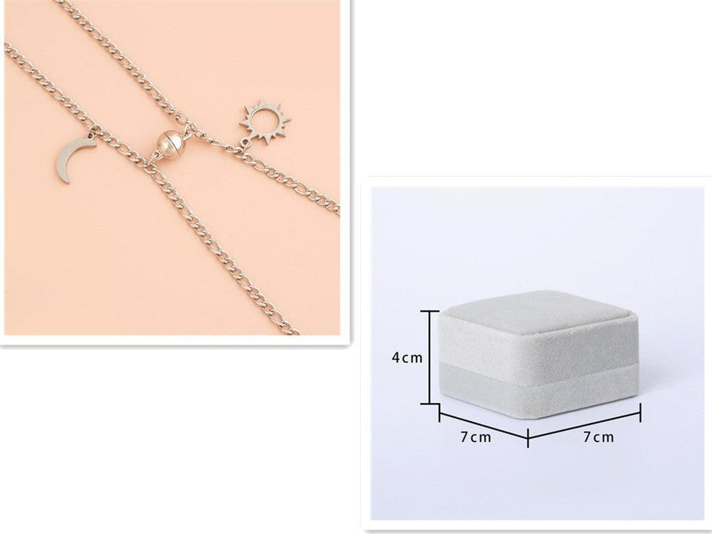Edelstahl Sonne Mond Kugel Magnetische Befestigung Paar Armband - EX-STOCK Canada