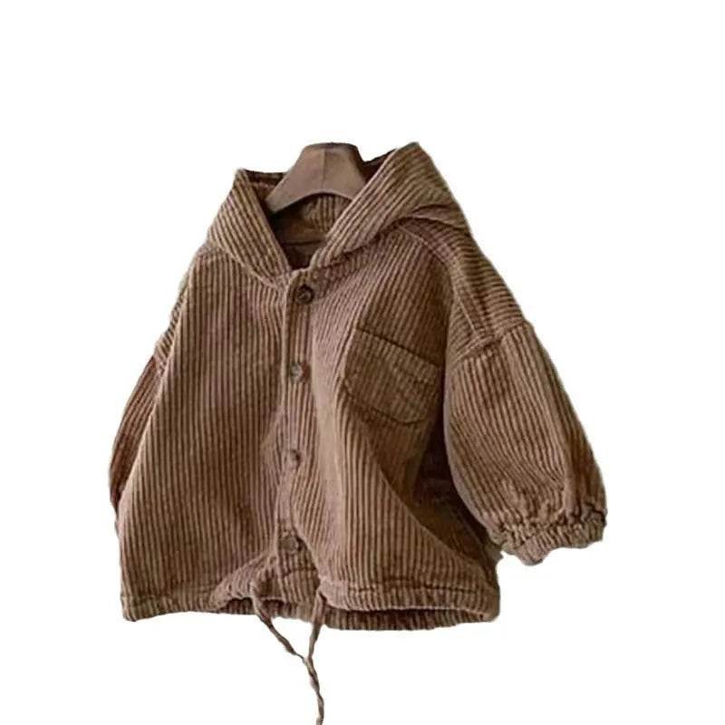 Hooded Denim Corduroy Casual Jacket - EX-STOCK Canada