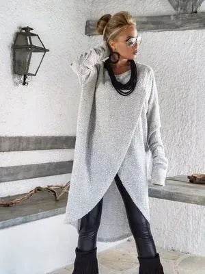 New Fashion Autumn Winter Front Split Sweater Tunic Top Women - EX-STOCK Canada