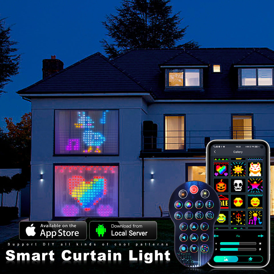 Bluetooth RGB LED Curtain String Lights — product view 5 of 12 | EX-STOCK