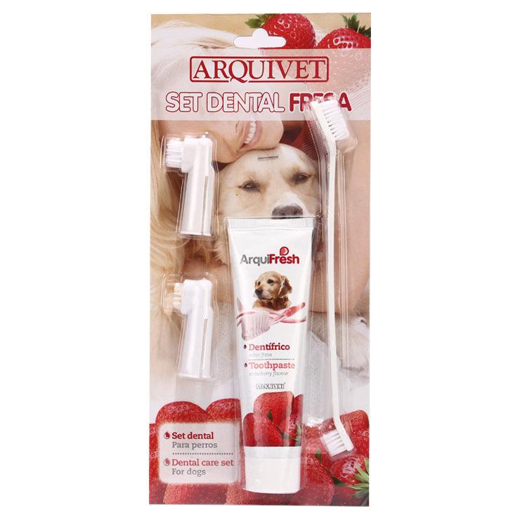 Juego de cepillo de dientes y pasta de dientes para mascotas