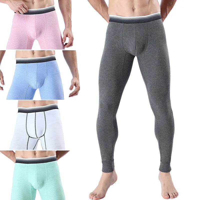 Men's Cropped Long Johns Warm-keeping Pants Cotton Belly-contracting Thin Bottoming Trousers - EX-STOCK Canada