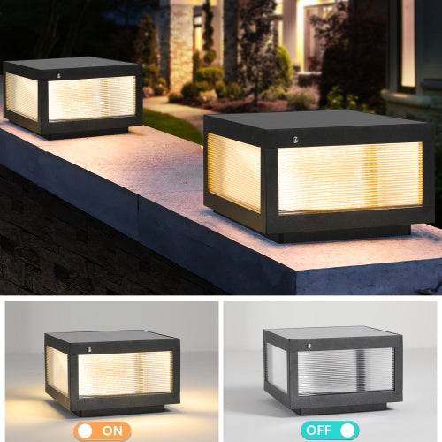 Solar Wall Light With Dimmable LEDs Landscape Pathway Light - EX-STOCK Canada