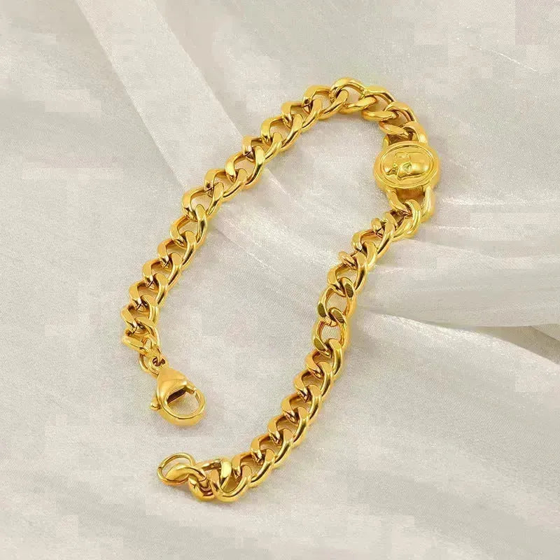 Numéros de bracelet de chaîne de liaison cubaine en acier inoxydable de la mode