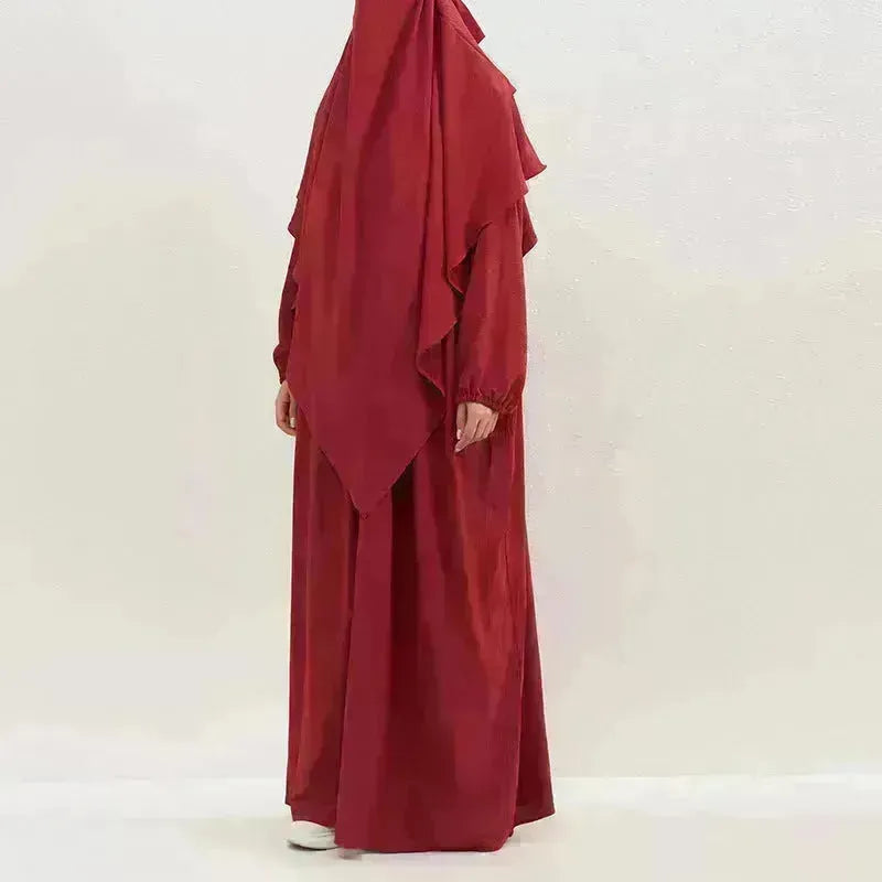 Hijab abaya per umrah abito da due pezzi con velo arabo per donne jalabiya per donne