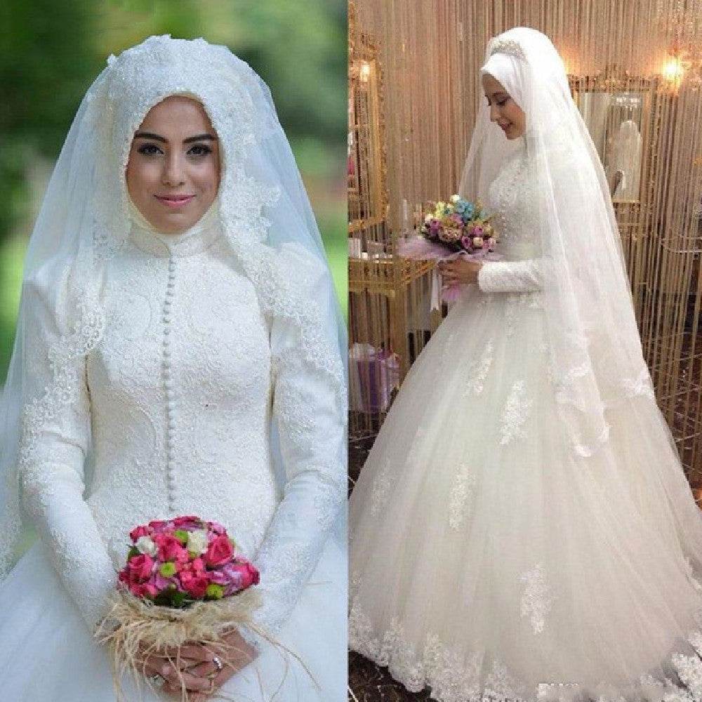 Women's Lace Fashion Personality Muslim Wedding Dress - EX-STOCK Canada