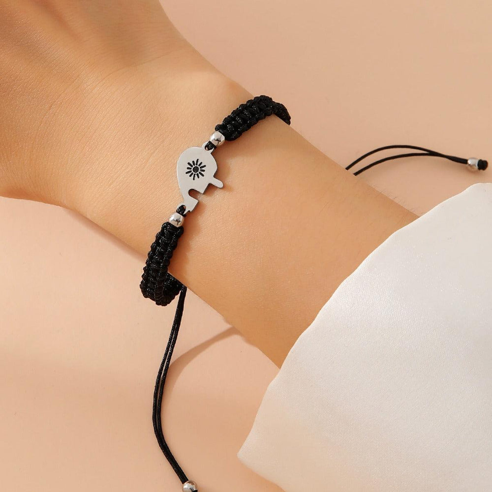 Pulseras de Pareja Amor Sol Luna Ajustables Tejidas a Mano - EX-STOCK Canada