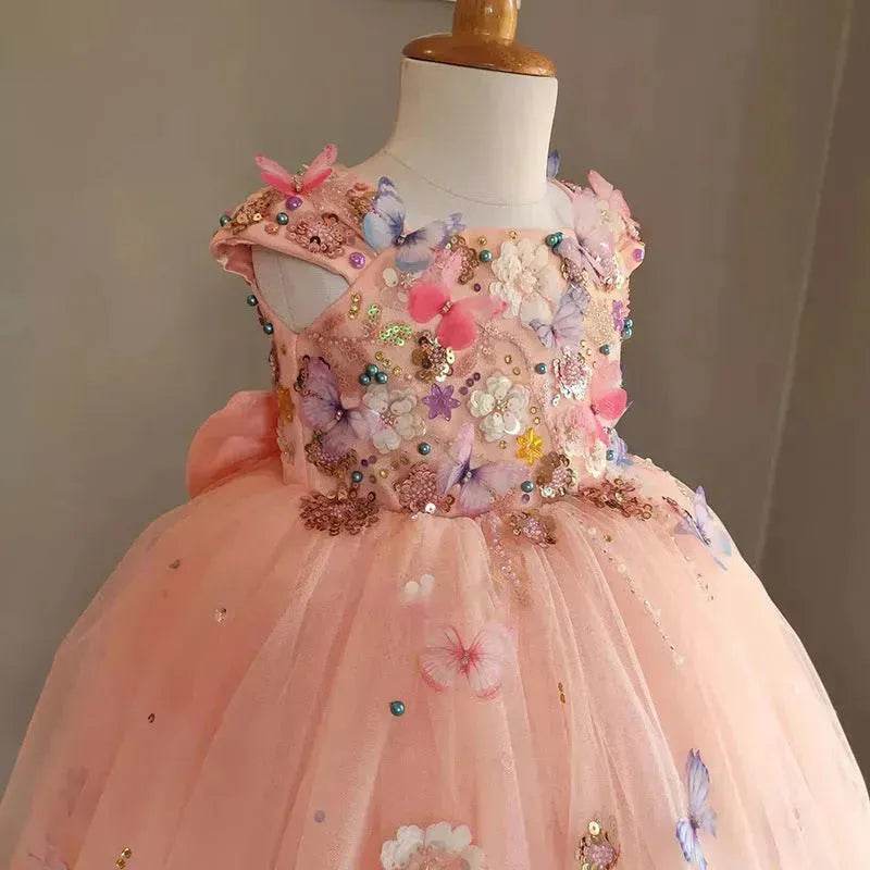 Children's Handmade Flower Fashion Special Dress Princess Ball Gown Dress Birthday Photoshoot Dress for girls Party dress for kids - EX-STOCK Canada