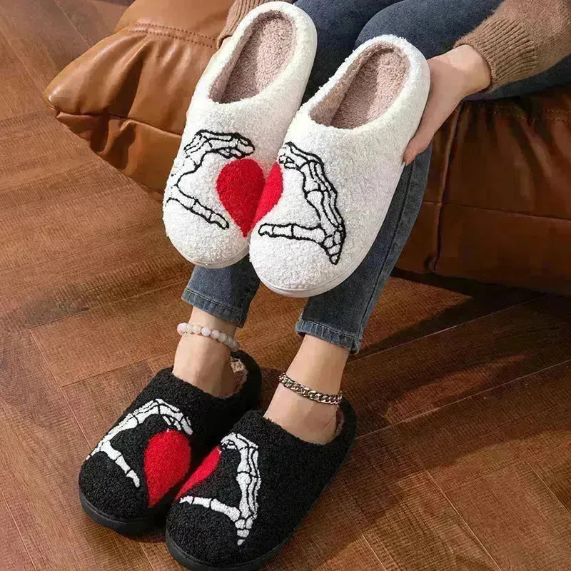 Adoro le pantofole di cotone addensato di casa nera