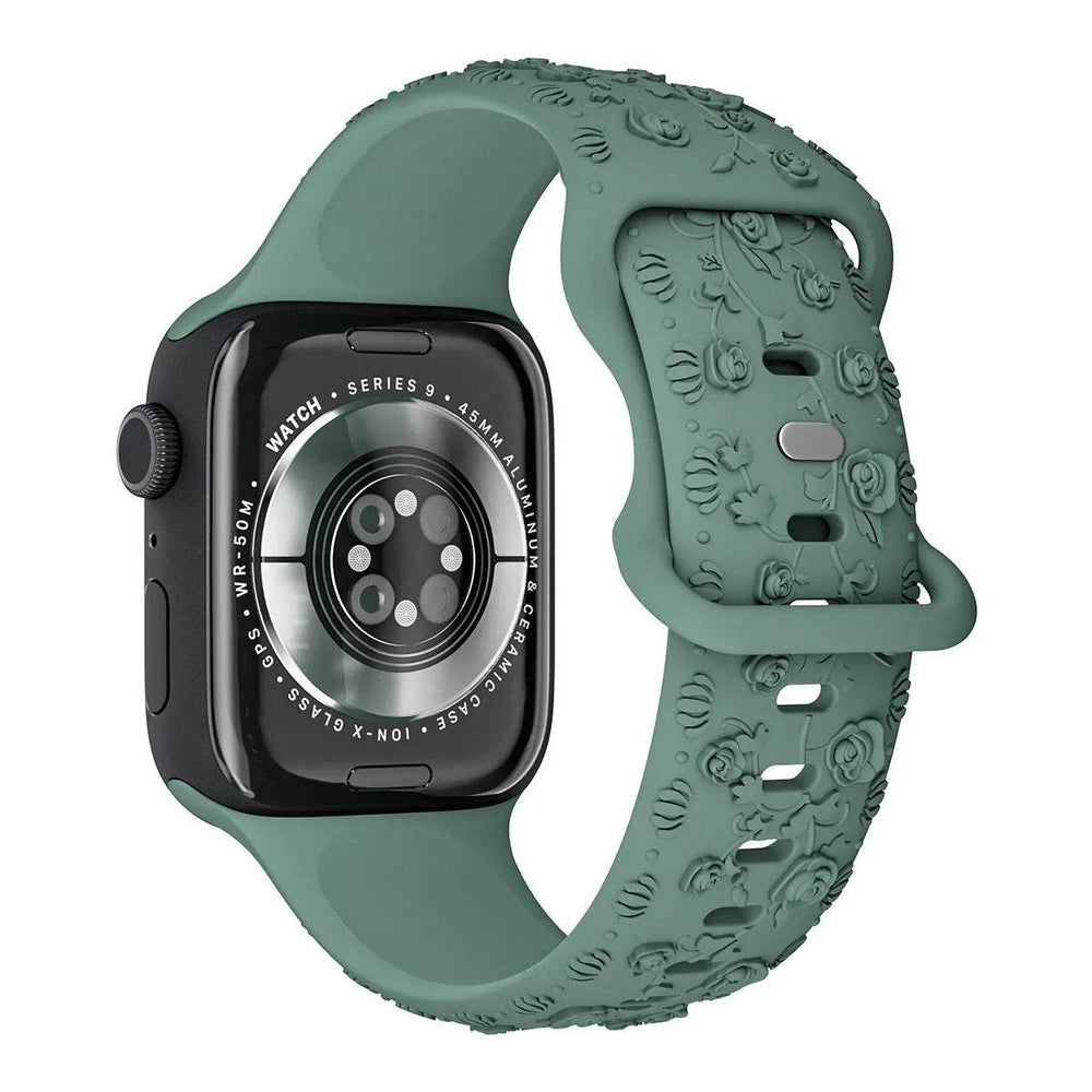Embossed Rose Silicone Watch Strap - EX-STOCK Canada
