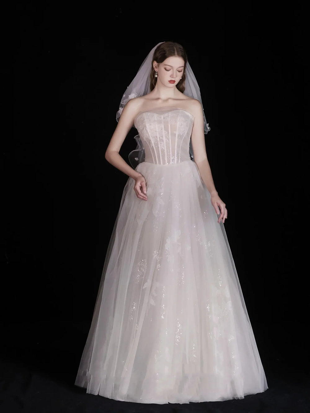 White Wedding Bridal Dress Light Yarn Dinner Tube Top Dress EX-STOCK Canada