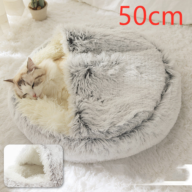 2 In 1 Dog And Cat Bed Pet Winter Bed Round Plush Warm Bed House Soft Long Plush Pets Bed Pet Products EX-STOCK Canada