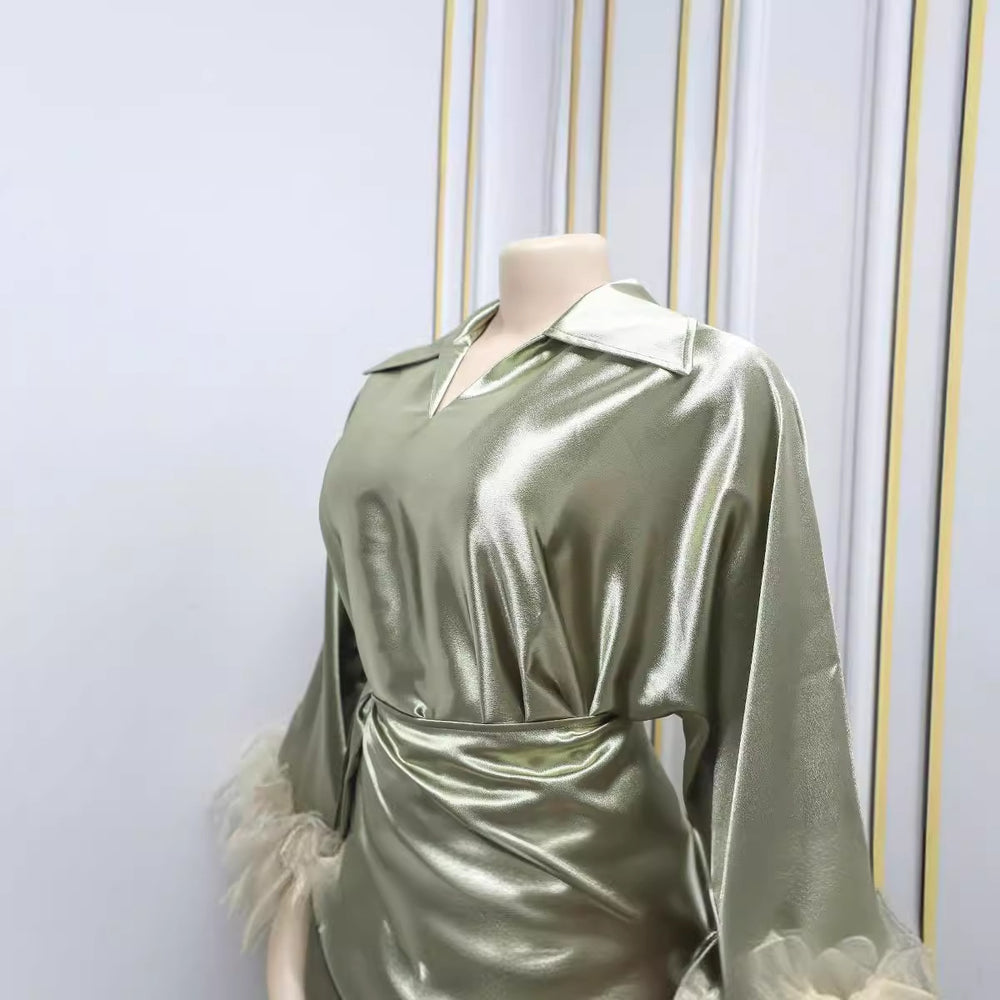 Robe quotidienne musulmane à plumes - EX-STOCK Canada