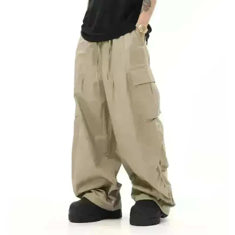American Vintage Crumpled Multi-pocket Loose Baggy Cargo Pants Men - EX-STOCK CANADA