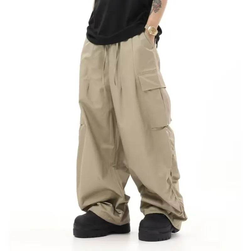 American Vintage Crumpled Multi-pocket Loose Baggy Cargo Pants Men - EX-STOCK Canada