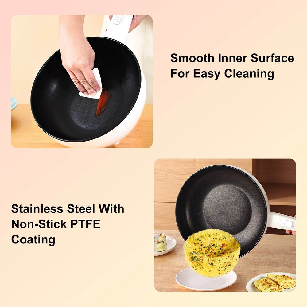 Electric Hot Pot Non-Stick Frying Pan Portable Rapid Noodles Cooker Electric Skillet - EX-STOCK Canada