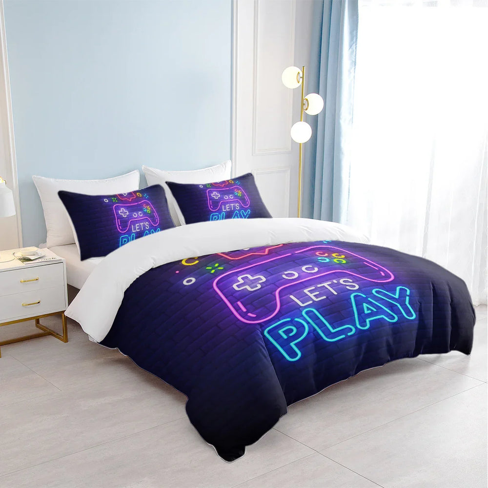 Gaming Duvet Cover Set Twin Full Queen King Size Video Game Controller Bedding Set, Boys Video Games Comforter Cover With 2 Pillow Shams, Bed Set For Boys Girls Bedroom Decor EX-STOCK Canada