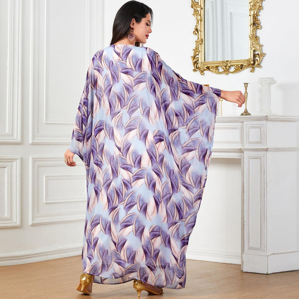Robe à manches longues pour femmes avec imprimé arabe - EX-STOCK Canada