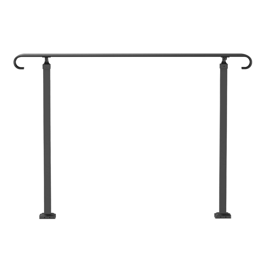 Handrails For Outdoor Steps, Fit 3-5 Steps Outdoor Stair Railing, Wrought Iron Handrail, Flexible Front Porch Hand Rail, Black Transitional Hand Railings For Concrete Steps Or Wooden Stairs - EX-STOCK Canada