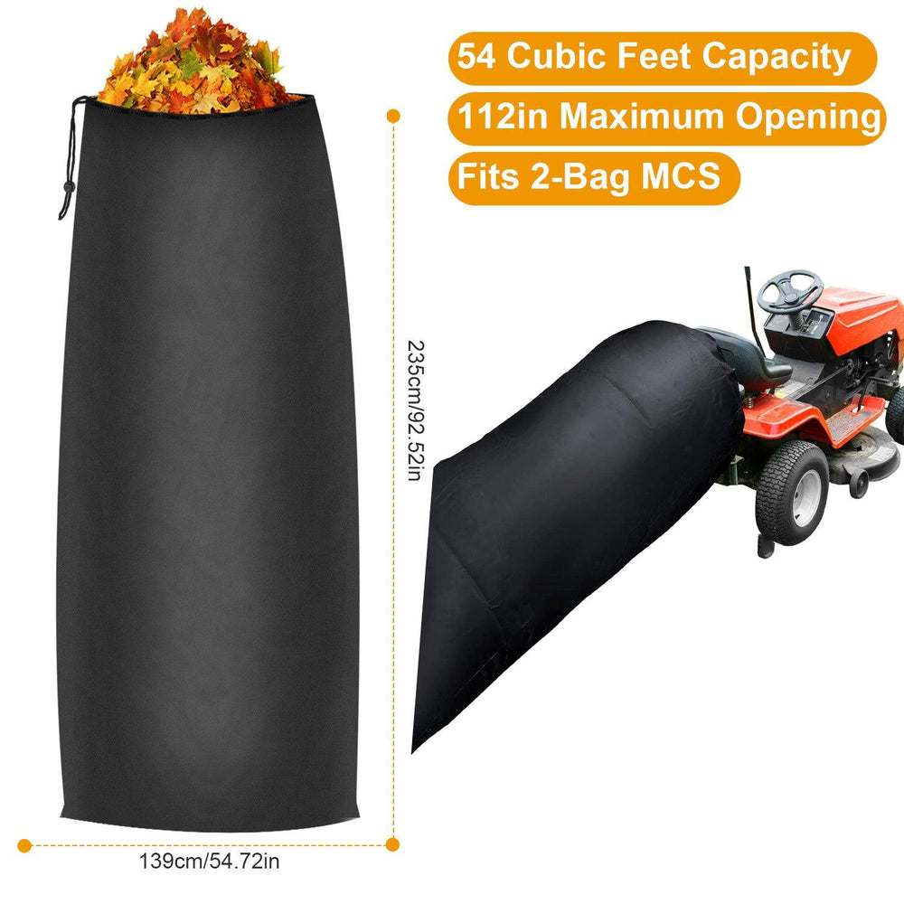 Bolsa para hojas de tractor de césped para cortacésped montado, bolsa de hojas reutilizable de gran capacidad, bolsa recogedora de césped negraEX-STOCK Canada