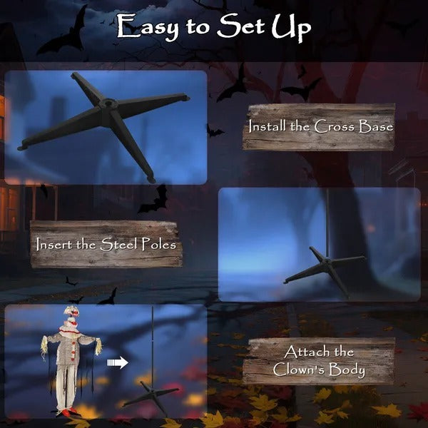 68 Life Size Halloween Animated Pumpkin Clown With Glowing LED Eyes, Battery Operated, Indoor Party Props EX-STOCK Canada