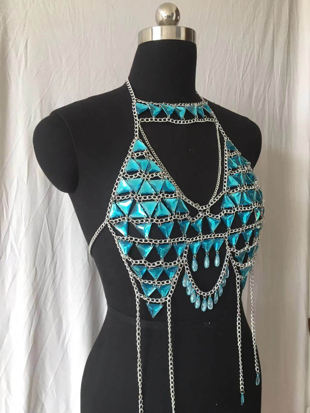 Rhinestone Lingerie – Tassel Fringe Body Chain Accessory for Nightclub - EX-STOCK Canada