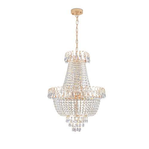Golden Crystal Chandelier, Large Modern Luxury Chandelier, Suitable For Living Room, Dining Room, Bedroom, Hallway - No Bulb - EX-STOCK Canada