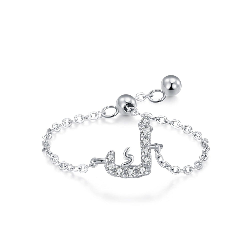 Chaîne extractible en argent sterling S925 avec lettres arabes style niche, assortie et empilableEX-STOCK Canada