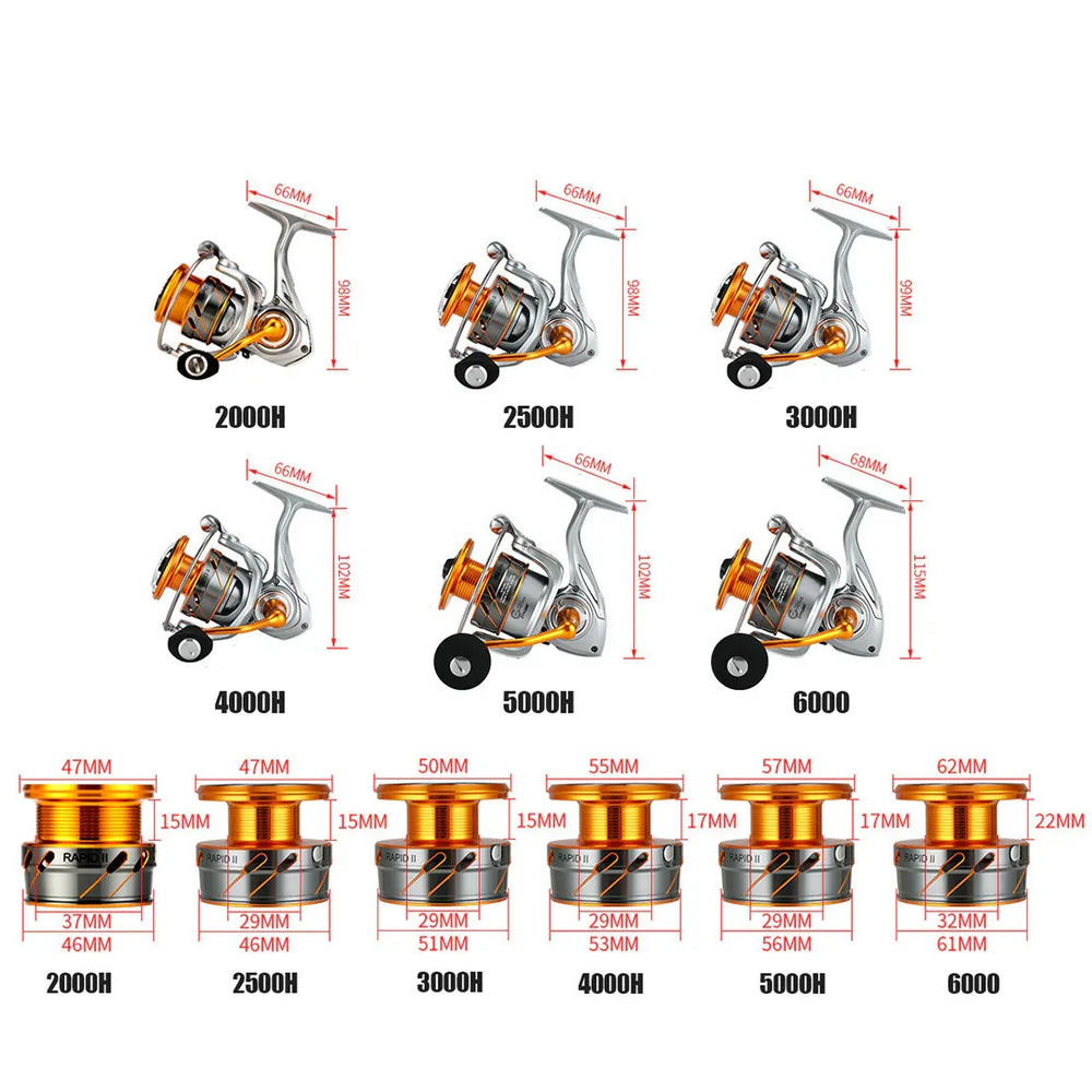 All Metal Long Cast Speed Ratio Fishing Reel EX-STOCK Canada