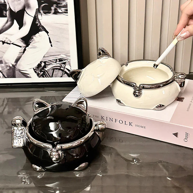 Creative Lucky Cat Ashtray Home Ornaments Gathering EX-STOCK Canada