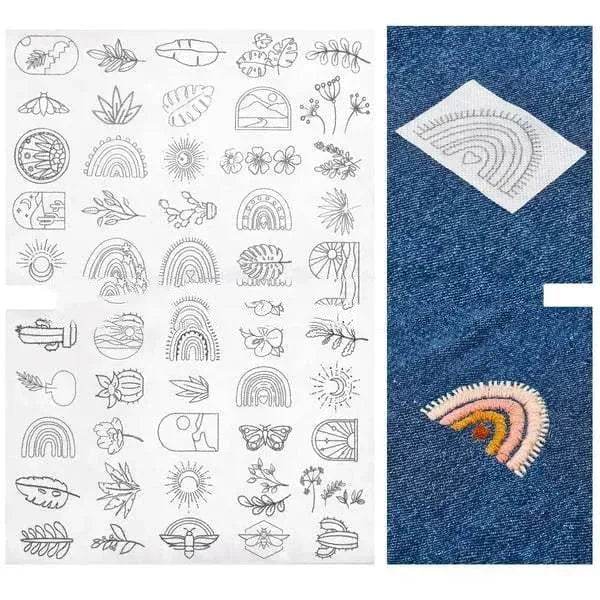 50pcs Water Soluble Stick and Stitch Embroidery Patterns stickers for Clothes - EX-STOCK Canada