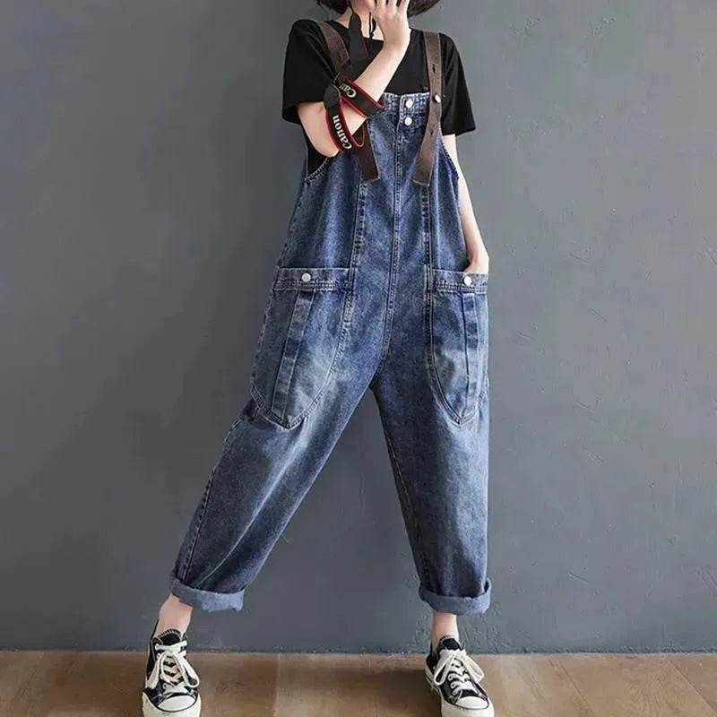 Y2K Women's Loose Denim Overalls Romper Suit - EX-STOCK Canada