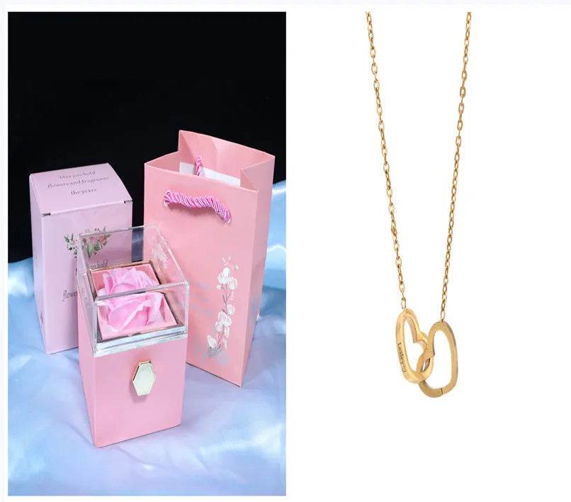 Rotating Soap Flower Rose Gift Box Creative Rotating Rose Jewelry Packaging Box Valentine's Day Gift For Women - EX-STOCK Canada