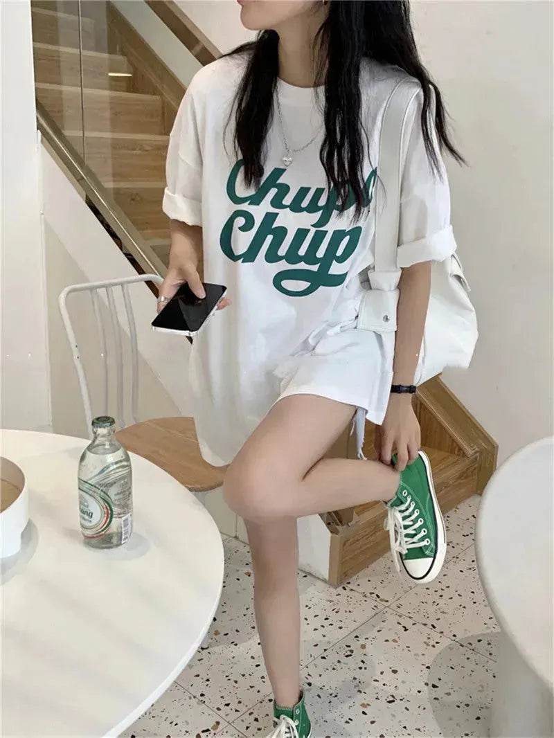 Street Fashion Oversized women round neck polo y2k fashion - EX-STOCK Canada