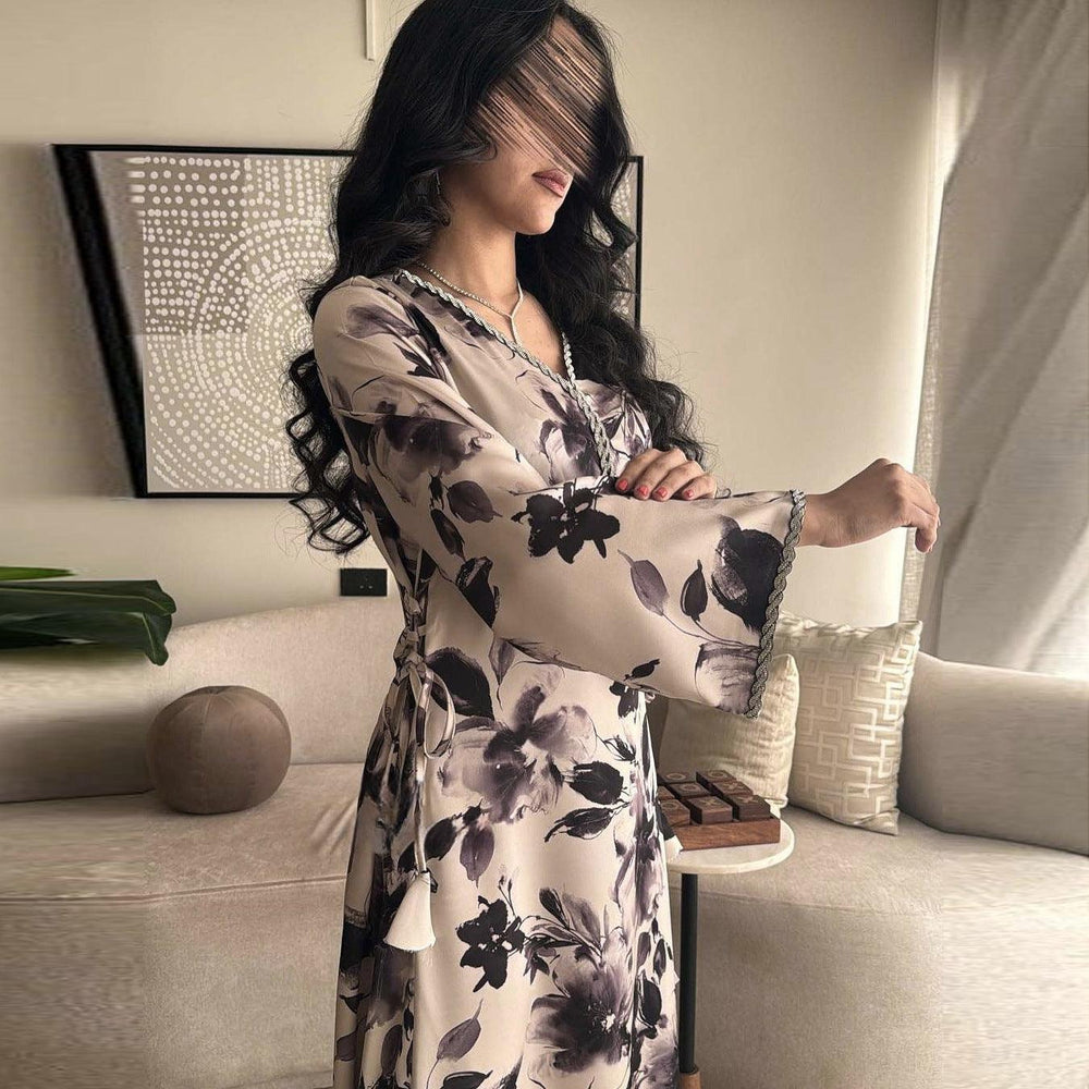 Muslim Arabic Dubai Printed Robe EX-STOCK Canada