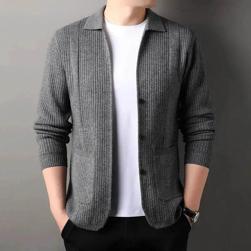 Slim fit Knitted Cardigan sweater For Young Men Workwear for fall Winter - EX-STOCK Canada
