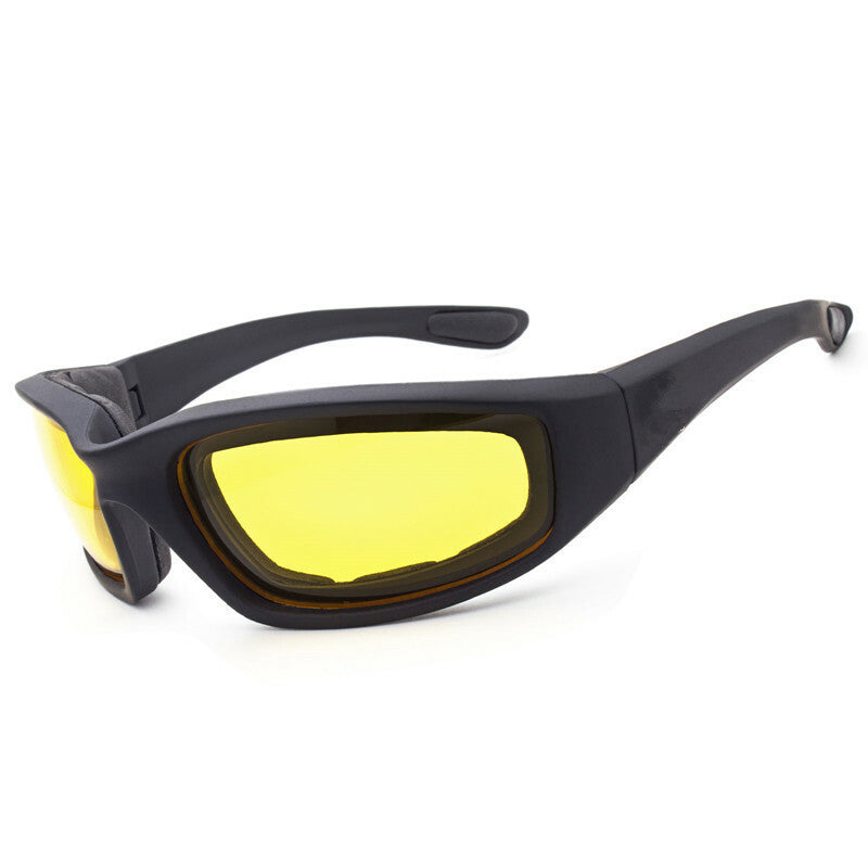 Cycling Sunglasses Chopper Outdoor Sports Glasses For Men Wrap Around UV400 Protection For Fishing Night Driving Glasses Wind Resistant Yellow Lens EX-STOCK