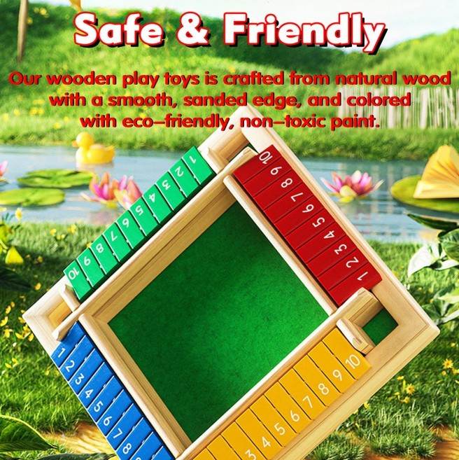 Children Dice Game,2-4 Player Family Wooden Board Table Math Games For Adults And Kids. - EX-STOCK Canada