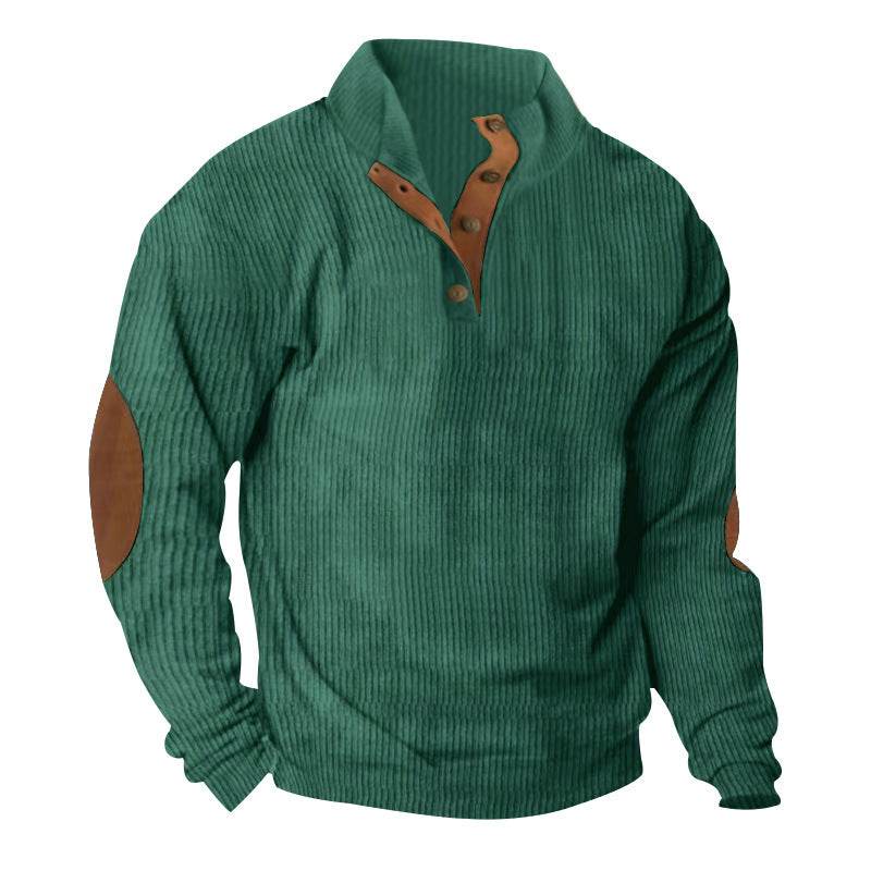 Corduroy Casual Stand Collar Long-sleeved Sweater men - EX-STOCK Canada