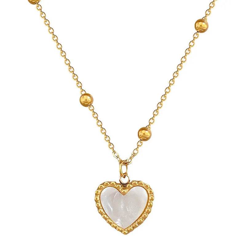 Heart-shape Love Necklace For Valentines Day Temperamental Personality Minimalist Stove Real Gold Necklace Female - EX-STOCK Canada