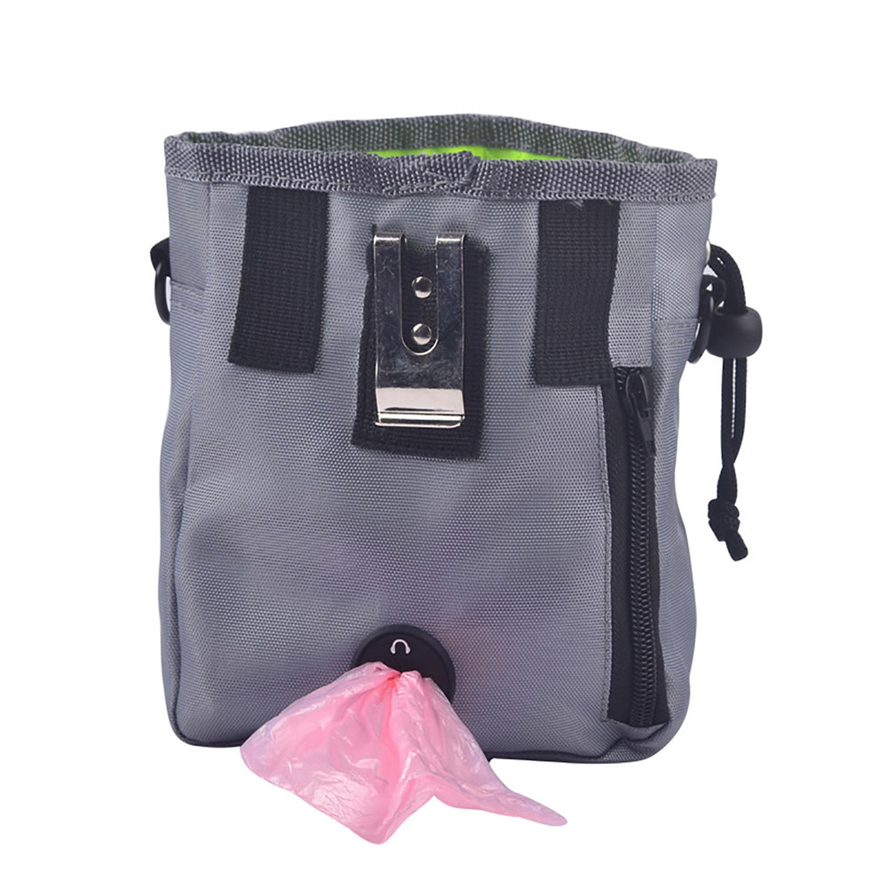 Portable Pet Treat Training Pouch – Clip-On Dog Snack Bag/ Gray)